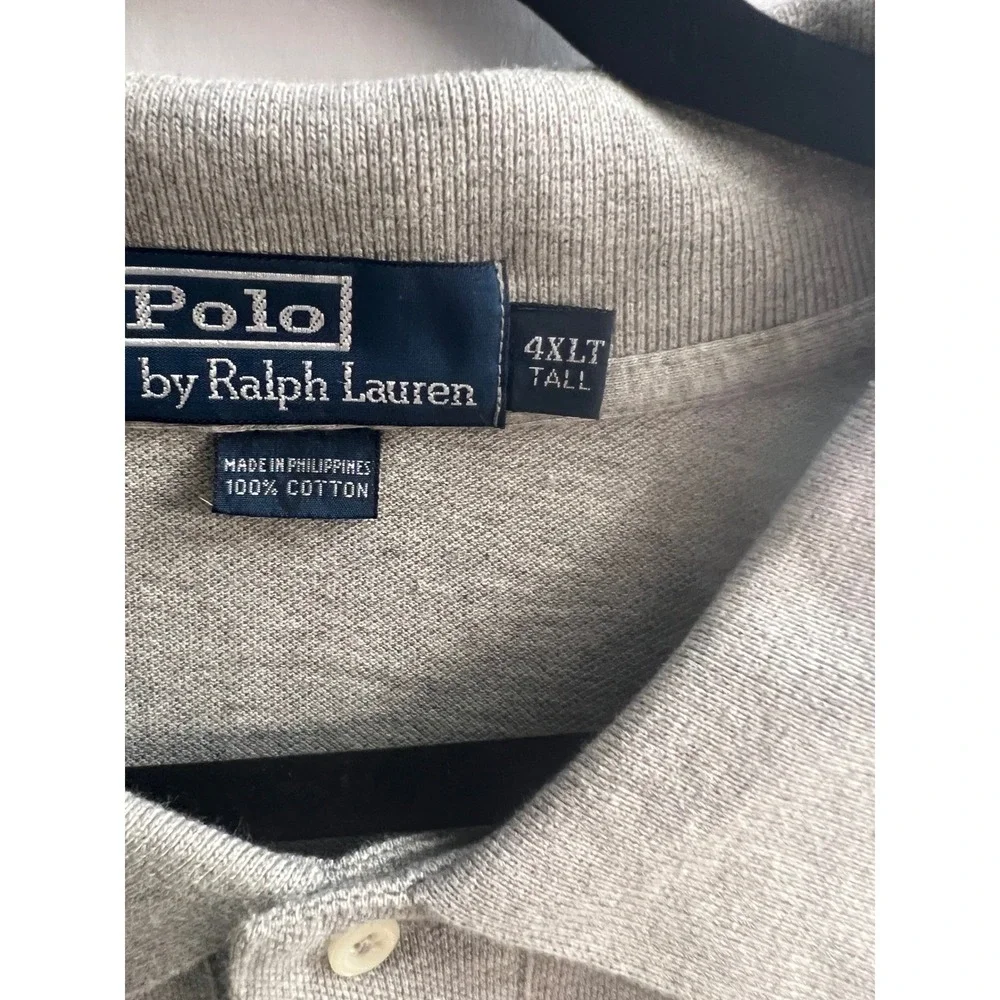 Polo Ralph Lauren Gray Classic Polo Shirt 4XLT Tall Cotton
